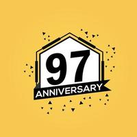 97 anos aniversário logotipo vetor Projeto aniversário celebração com geométrico isolado Projeto
