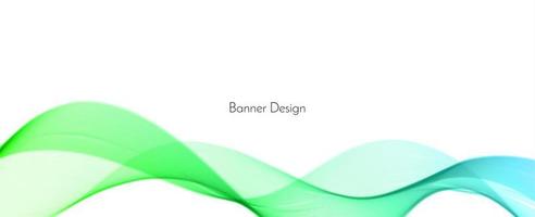 fundo de banner abstrato verde moderno onda decorativa vetor