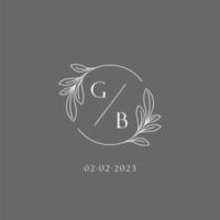 carta gb Casamento monograma logotipo Projeto criativo floral estilo inicial nome modelo vetor