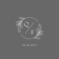 carta qf Casamento monograma logotipo Projeto criativo floral estilo inicial nome modelo vetor