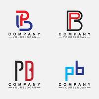 pb carta logotipo. criativo e minimalista carta bp pb logotipo Projeto vetor