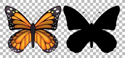borboleta e sua silhueta