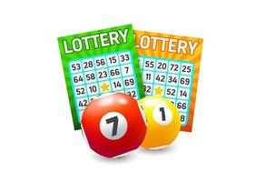 Bingo loteria e bolas, isolado 3d vetor lotto