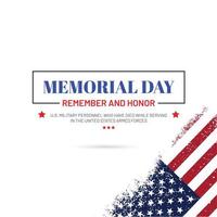 memorial dia. lembrar e honra com a EUA bandeira, vetor ilustração