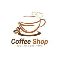 café fazer compras logotipo modelo projeto, café copo logotipo vetor