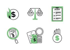 finança. vetor ilustração conjunto do inflação ícones, auditar