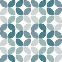 moderno minimalista geométrico desatado padrão, arredondado formas, folhas dentro uma azul cor esquema em uma branco fundo vetor