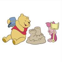 ursinho a pooh com amigos vetor