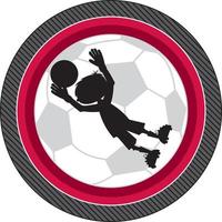 desenho animado futebol futebol goleiro dentro silhueta - Esportes ilustração vetor