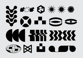 abstrato ícone forma símbolo conjunto agrupar geométrico modelo grampo arte vetor editável