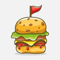 mão desenhado delicioso Hamburger ilustração vetor