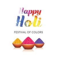 feliz holi festival do cores ilustração do colorida gulal para Holi, dentro hindi holi hain significado Está holi vetor