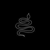 serpente ilustração dentro linha arte estilo isolado em Preto vetor