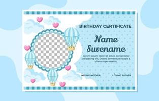 certificado de aniversário para uma menina doce