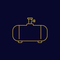 tanque de gás, ícone linear de cilindro industrial vetor