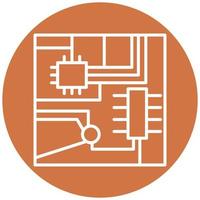 o circuito borda vetor ícone estilo