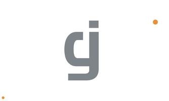 letras do alfabeto iniciais monograma logotipo gj, jg, g e j vetor
