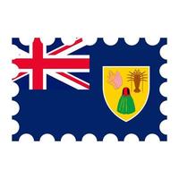 postagem carimbo com turcos e Caicos ilhas bandeira. vetor ilustração.
