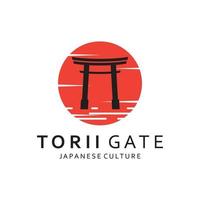 japonês torii portão logotipo Projeto vetor ilustração modelo