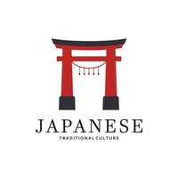 japonês torii portão logotipo Projeto vetor ilustração modelo