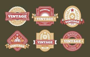 conjunto de logotipo de distintivo vintage vetor