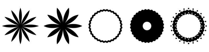 ícone conjunto do decorativo círculo Projeto elemento vetor