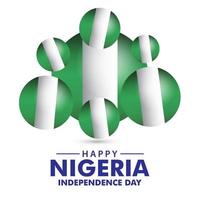 ilustração de design de modelo vetorial feliz dia da independência da Nigéria vetor