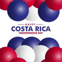 ilustração de design de modelo vetorial feliz dia da independência da costa rica vetor