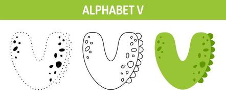 alfabeto v planilha de rastreamento e coloração para crianças vetor