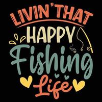Trovão' este feliz pescaria vida vetor