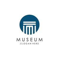 museu logotipo modelo com minimalista e moderno conceito vetor