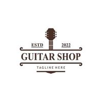 guitarra musical instrumento logotipo modelo com simples forma. vetor