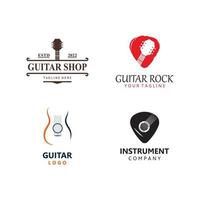 guitarra musical instrumento logotipo modelo com simples forma. vetor