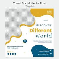 feriado turismo e viagem social meios de comunicação postar e quadrado folheto postar bandeira modelo Projeto vetor