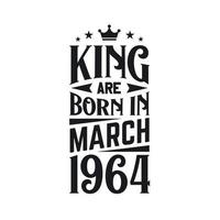 rei estão nascermos dentro marcha 1964. nascermos dentro marcha 1964 retro vintage aniversário vetor