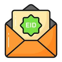 carta dentro envelope mostrando conceito do eid saudações carta dentro moderno estilo vetor