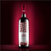 vetor de garrafa de vinho, design de conceito de rótulo de garrafa de vinho tinto, design de embalagem de vinho tinto