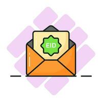 carta dentro envelope mostrando conceito do eid saudações carta dentro moderno estilo vetor