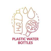ícone do conceito de garrafas de água de plástico vetor