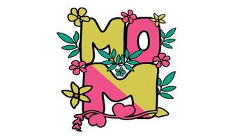 feliz mães dia, meninas mãe, retro ondulado SVG camiseta Projeto. vetor