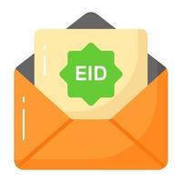 carta dentro envelope mostrando conceito do eid saudações carta dentro moderno estilo vetor