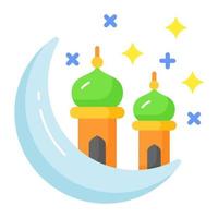 conceptual vetor do Ramadã crescente lua, Prêmio ícone