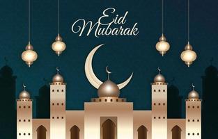 fundo eid mubarak vetor