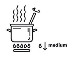 uma panela em uma gás forno. vetor ilustração. linha estilo