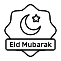 eid Mubarak vetor Projeto dentro moderno e na moda estilo, fácil para usar ícone