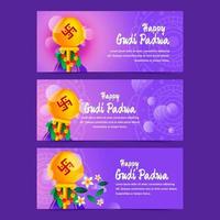 coleção de banner da web gudi padwa vetor