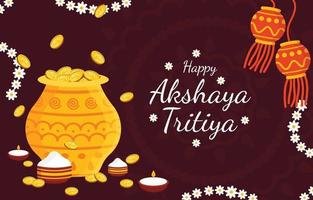 feliz fundo de akshaya tritiya, celebração do festival religioso da Índia vetor
