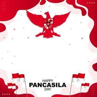 feliz dia da pancasila fundo vetor