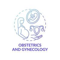 ícone do conceito gradiente azul de obstetrícia e ginecologia vetor