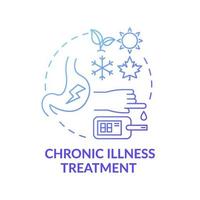 ícone de conceito gradiente azul para tratamento de doenças crônicas